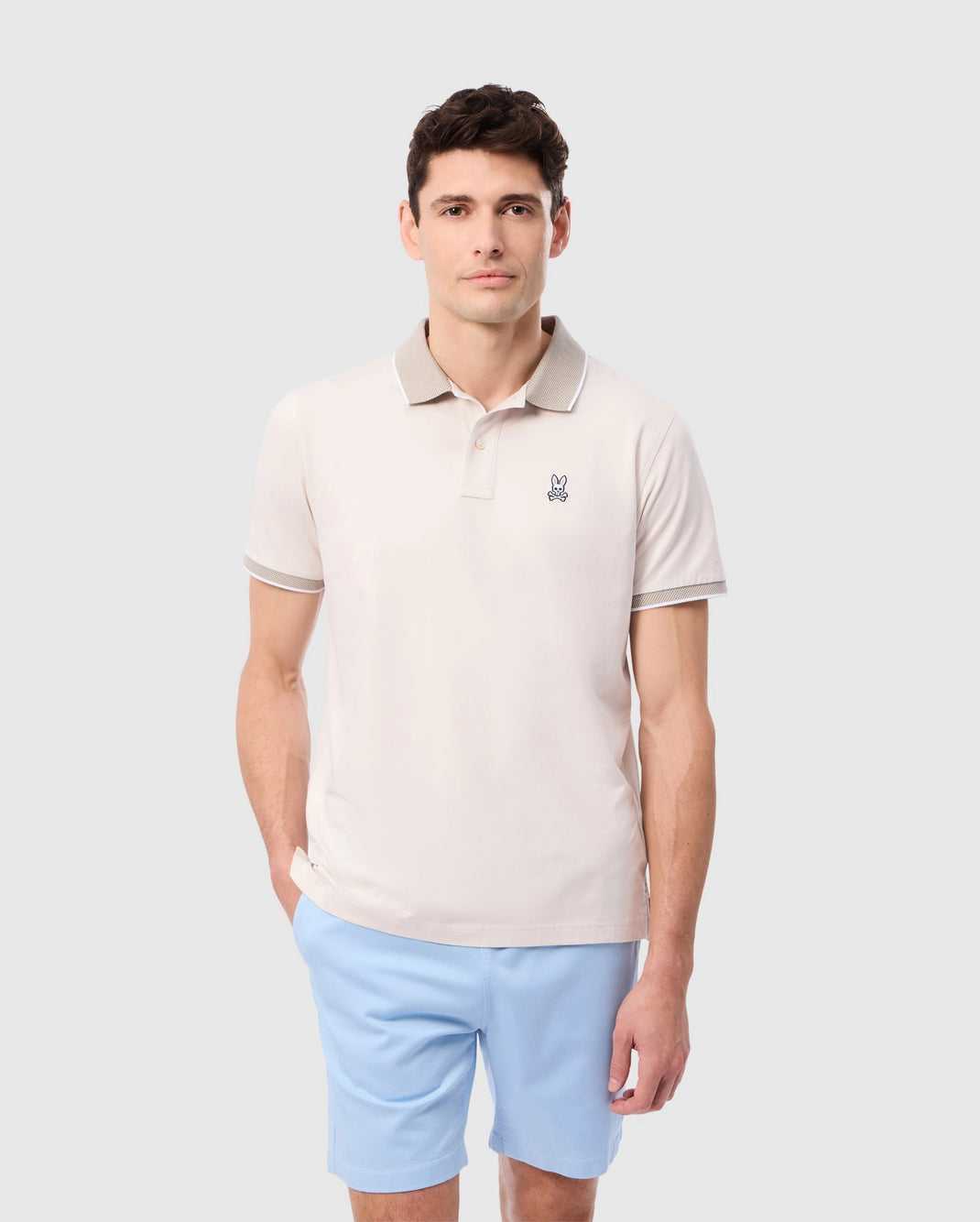 Polos Psycho Bunny Northlake Jersey Polo Beige Homme | LBU-93400599